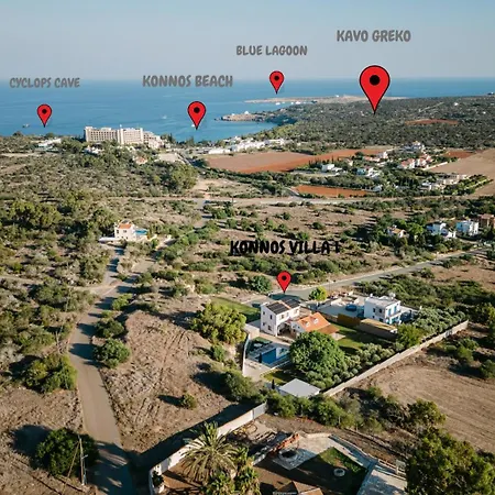 Konnos 1 - Quiet - Privacy - High Hill Seaviews - Saltwater Heated Pool Villa *